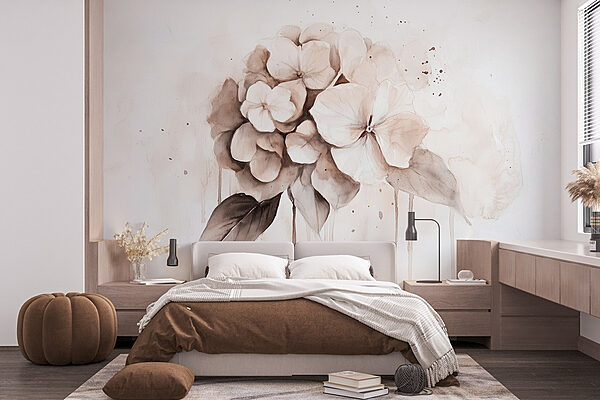 Schilderij van een bloem Fotobehang Schilderij van een bloem