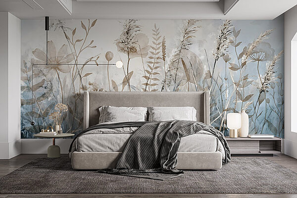 Schilderen van bloemen en planten Fotobehang Schilderen van bloemen en planten