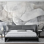 Fotobehang Grijs-witte kunst
