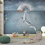 Fotobehang Walvis zwemmend in het water
