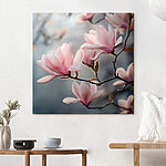 Canvas Schilderijen Delicate bloesems in zachte tinten