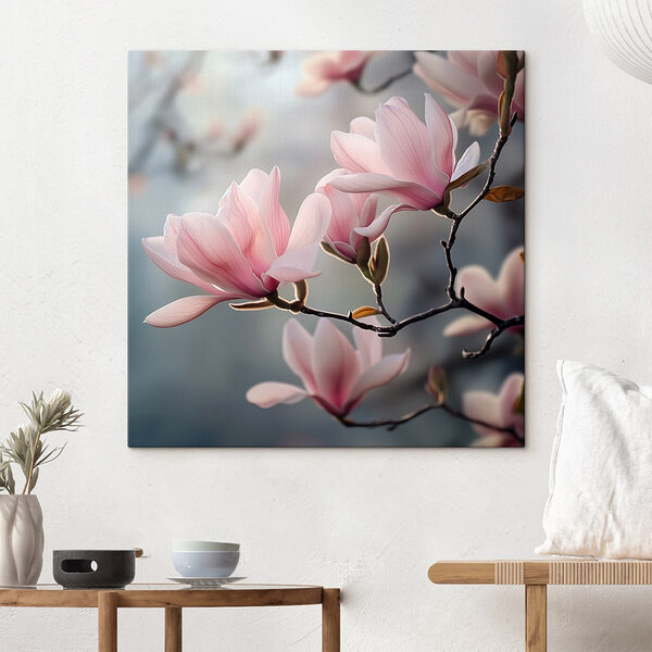Delicate bloesems in zachte tinten Canvas Schilderijen Delicate bloesems in zachte tinten