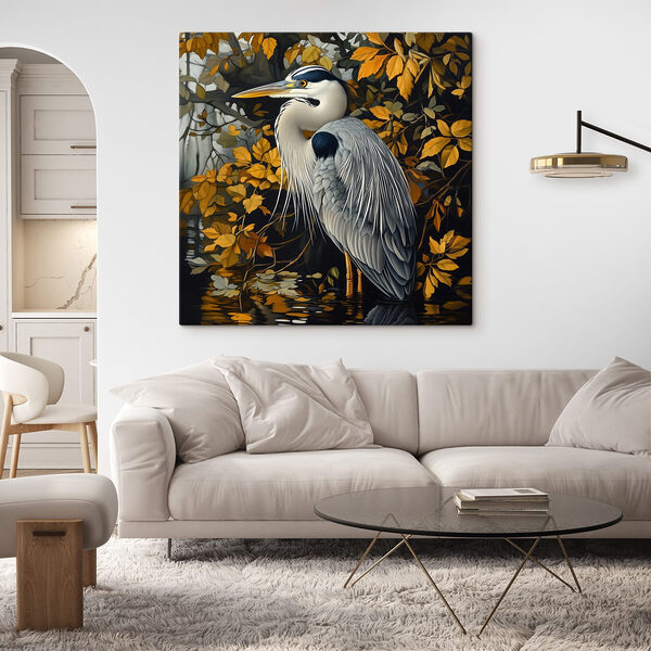 Vogel in water Canvas Schilderijen Vogel in water