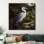 Canvas Schilderijen Vogel in water