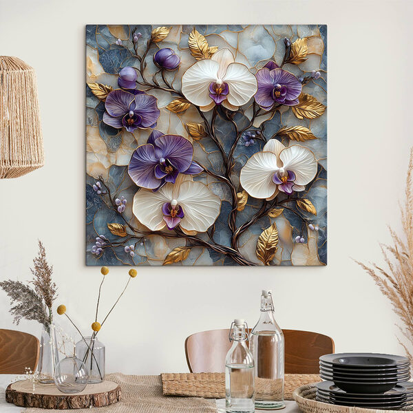 Delicate orchideeën in zachte tinten Canvas Schilderijen Delicate orchideeën in zachte tinten