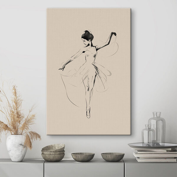 Tekening van een dansende vrouw Canvas Schilderijen Tekening van een dansende vrouw