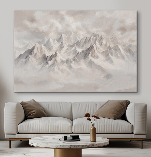 Bergketen met wolken Canvas Schilderijen Bergketen met wolken