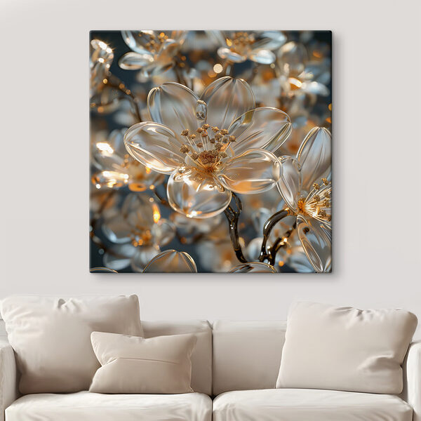 Delicate bloesems in zachte tinten Canvas Schilderijen Delicate bloesems in zachte tinten