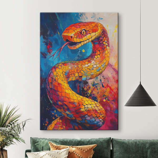 Schilderij van een slang Canvas Schilderijen Schilderij van een slang