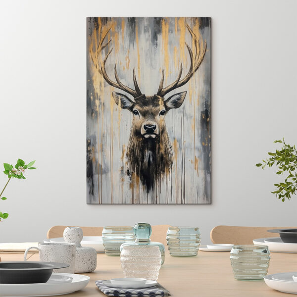 Schilderij van een hert Canvas Schilderijen Schilderij van een hert