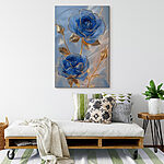 Canvas Schilderijen Delicate blauwe rozen in zachte tinten