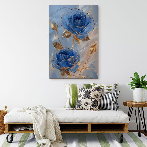 Delicate blauwe rozen in zachte tinten Canvas Schilderijen Delicate blauwe rozen in zachte tinten