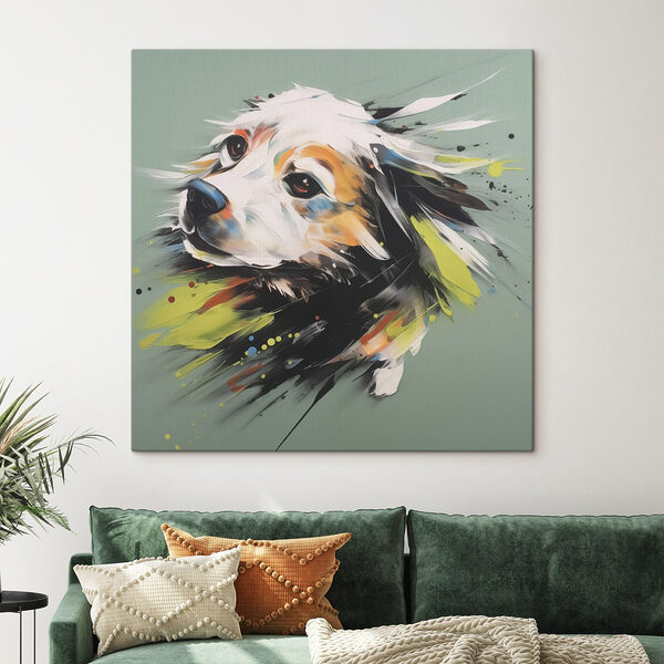 Schilderij van een hond Canvas Schilderijen Schilderij van een hond
