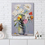 Canvas Schilderijen Schilderij van bloemen in een vaas