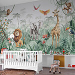 Fotobehang Groep dieren in een jungle