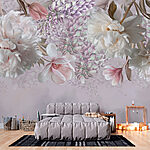 Fotobehang Delicate bloesems in zachte tinten