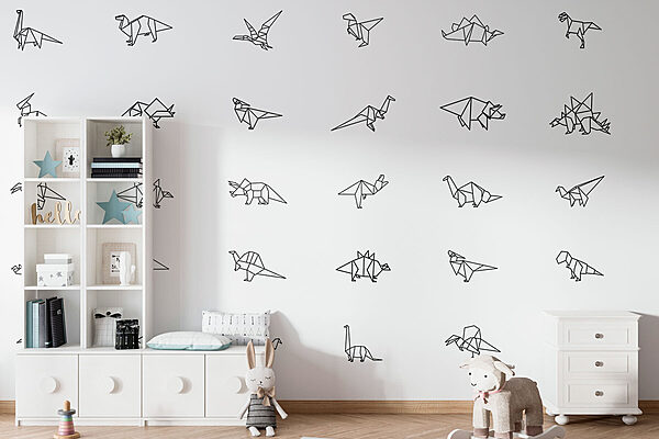 Groep origami dieren Fotobehang Groep origami dieren