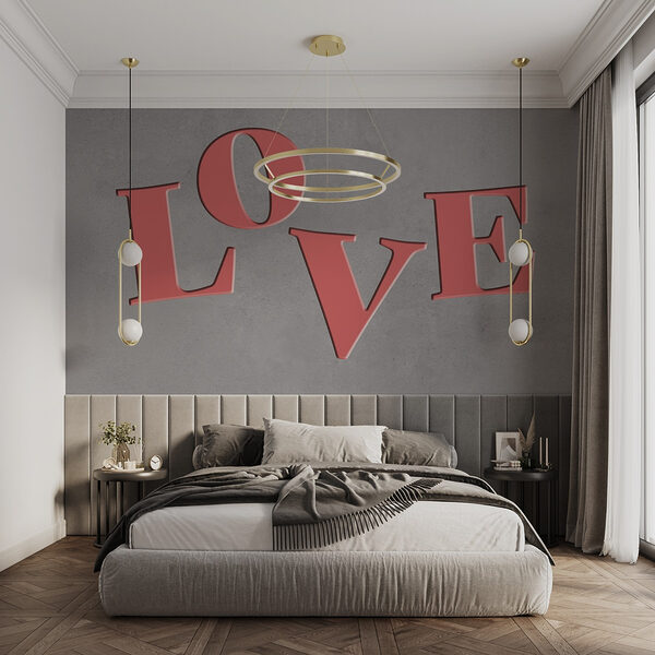 Liefde in vette, speelse letters Fotobehang Liefde in vette, speelse letters