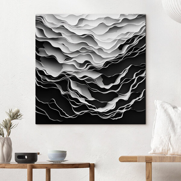 Zwart-wit afbeelding van een witte en zwarte achtergrond Canvas Schilderijen Zwart-wit afbeelding van een witte en zwarte achtergrond
