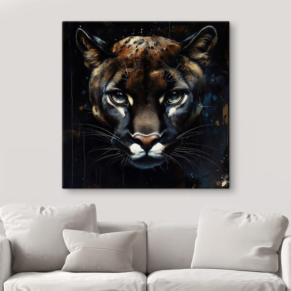 Schilderij van een wilde kat Canvas Schilderijen Schilderij van een wilde kat