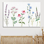 Canvas Schilderijen Groep bloemen op witte achtergrond