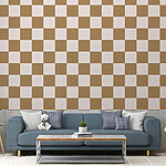 Fotobehang Bruin en wit geruit patroon