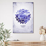 Canvas Schilderijen Blauw en wit bloemmotief