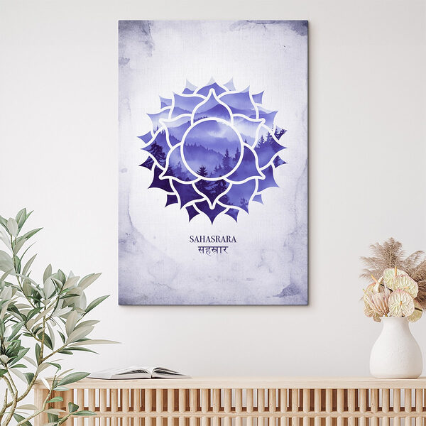 Blauw en wit bloemmotief Canvas Schilderijen Blauw en wit bloemmotief