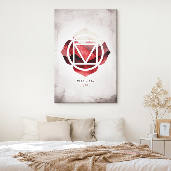 Rood en wit logo Canvas Schilderijen Rood en wit logo