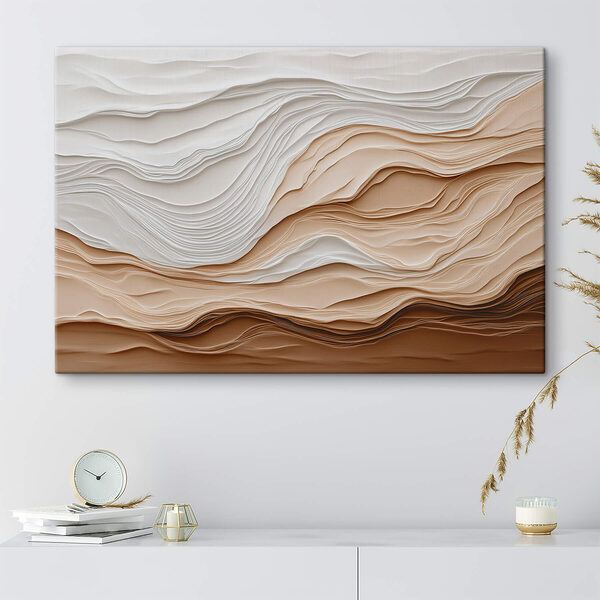Uitgesneden vormen van wit en bruin papier Canvas Schilderijen Uitgesneden vormen van wit en bruin papier
