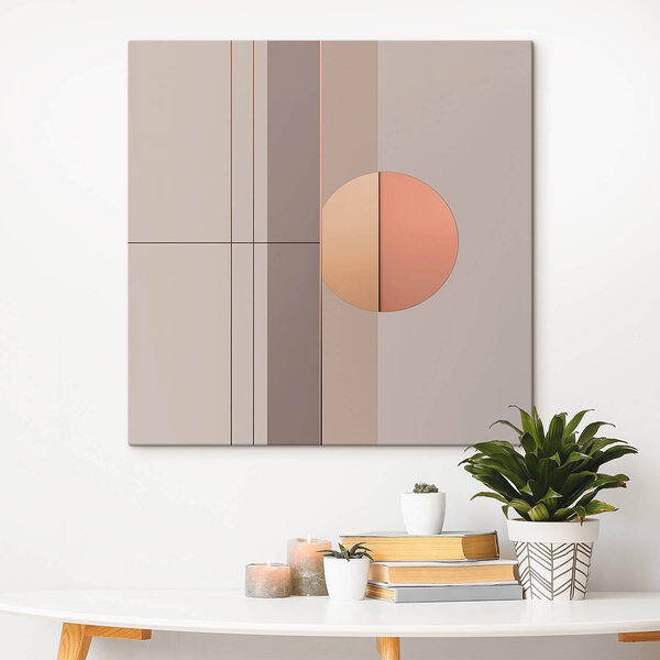 Muur met een cirkel en een lijn Canvas Schilderijen Muur met een cirkel en een lijn