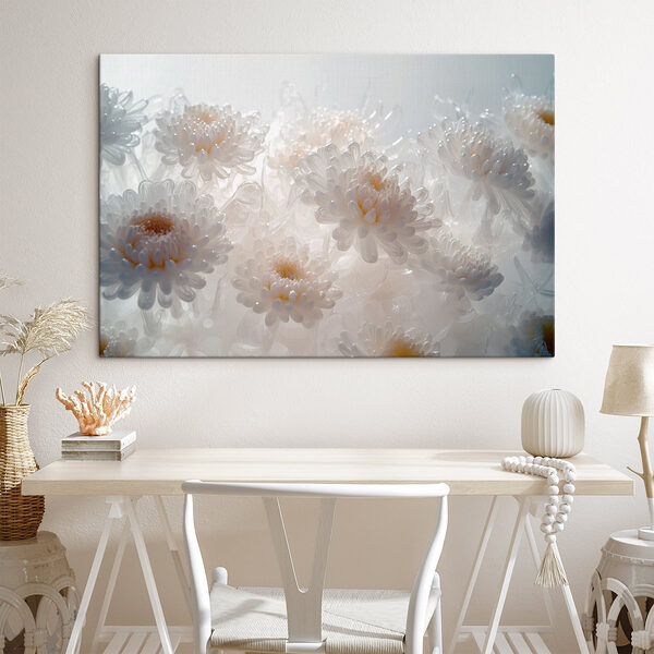 Groep witte bloemen Canvas Schilderijen Groep witte bloemen