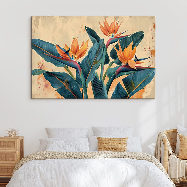 Levendige tropische bloemen in harmonie Canvas Schilderijen Levendige tropische bloemen in harmonie