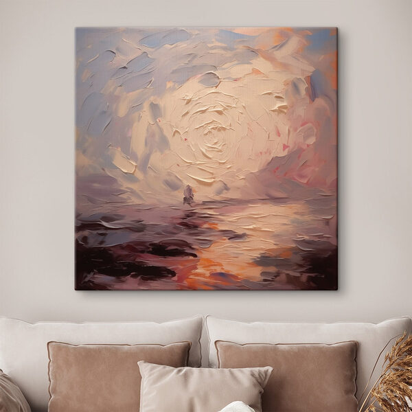Schilderij van een persoon op het water Canvas Schilderijen Schilderij van een persoon op het water