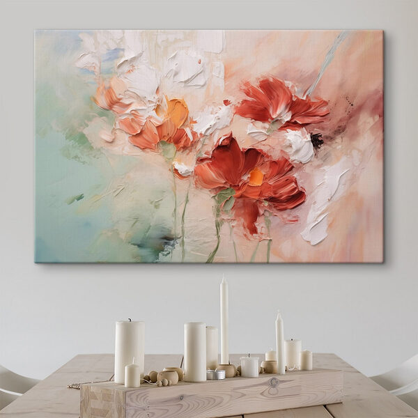 Schilderij van bloemen op een doek Canvas Schilderijen Schilderij van bloemen op een doek