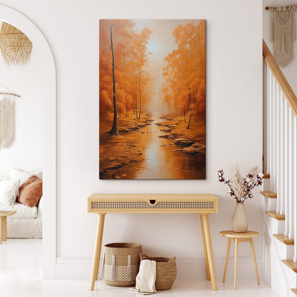 Rivier stroomt door een bos Canvas Schilderijen Rivier stroomt door een bos