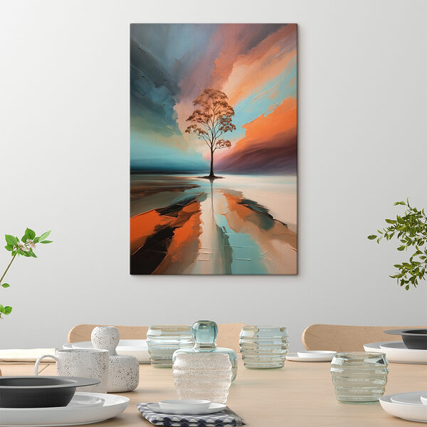 Boom in het midden van een meer Canvas Schilderijen Boom in het midden van een meer