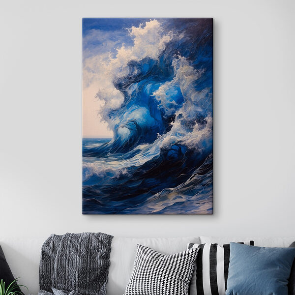 Grote golf in de oceaan Canvas Schilderijen Grote golf in de oceaan
