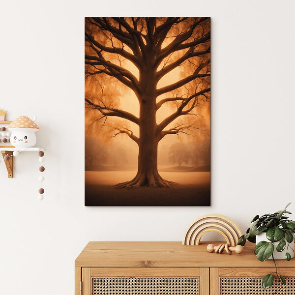 Grote boom zonder bladeren Canvas Schilderijen Grote boom zonder bladeren