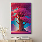 Canvas Schilderijen Boom met roze bladeren