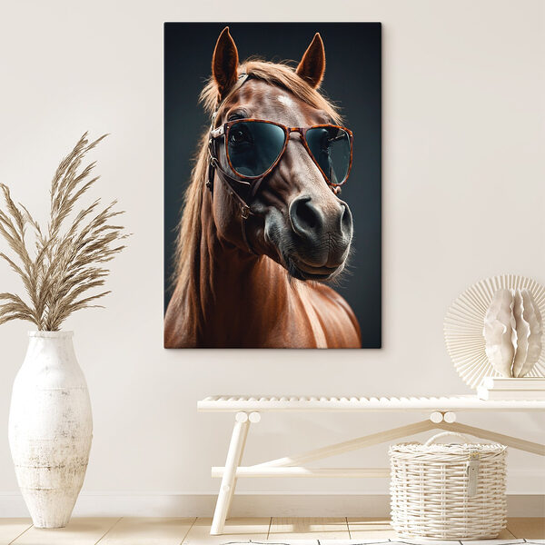 Paard met zonnebril Canvas Schilderijen Paard met zonnebril