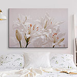 Canvas Schilderijen Groep witte bloemen