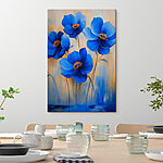Canvas Schilderijen Schilderij van blauwe bloemen