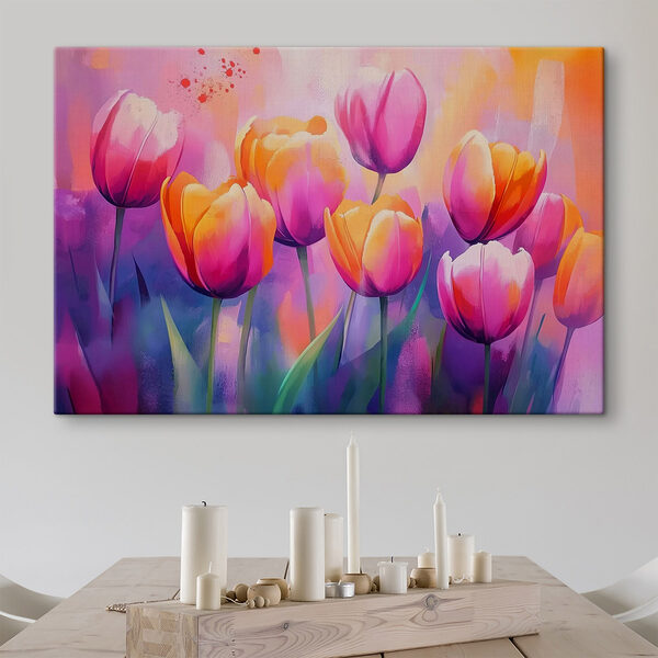 Schilderij van tulpen Canvas Schilderijen Schilderij van tulpen
