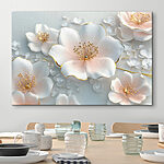 Canvas Schilderijen Groep witte bloemen
