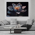 Canvas Schilderijen Betoverende bloei in donkere tinten