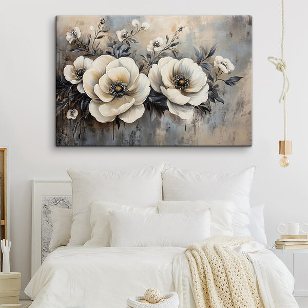 Schilderij van witte bloemen Canvas Schilderijen Schilderij van witte bloemen