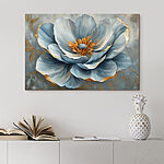 Canvas Schilderijen Delicate blauwe bloem in zachte tinten