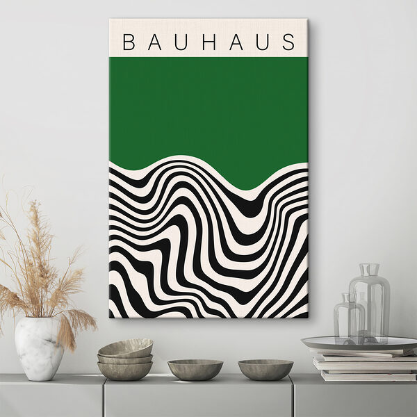 Zwart-witte golvende lijnen Canvas Schilderijen Zwart-witte golvende lijnen