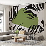 Fotobehang Groene en zwarte zebrastrepen